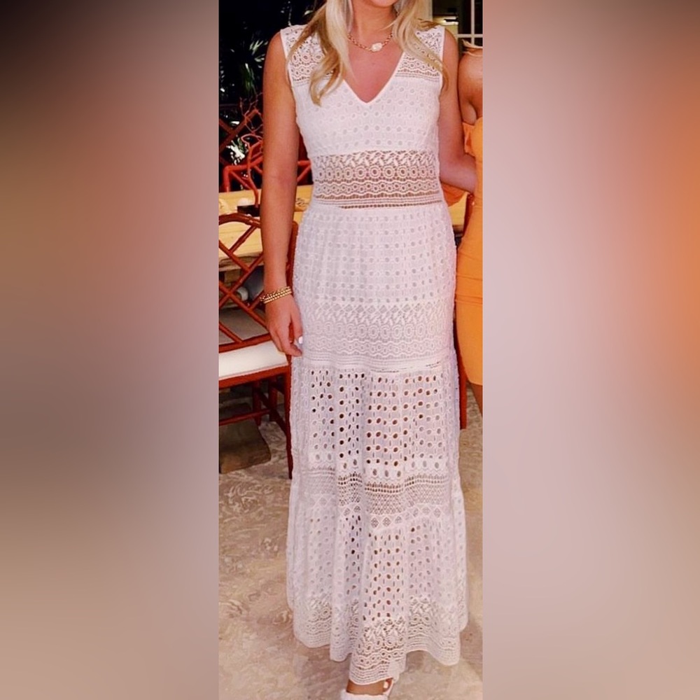 Guadalupe White Eyelet Maxi Dress